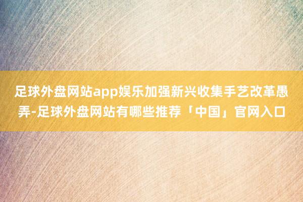 足球外盘网站app娱乐加强新兴收集手艺改革愚弄-足球外盘网站有哪些推荐「中国」官网入口