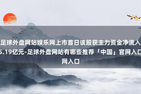 足球外盘网站娱乐网上市首日该股获主力资金净流入5.19亿元-足球外盘网站有哪些推荐「中国」官网入口