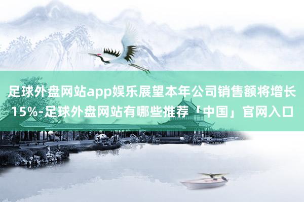 足球外盘网站app娱乐展望本年公司销售额将增长15%-足球外盘网站有哪些推荐「中国」官网入口